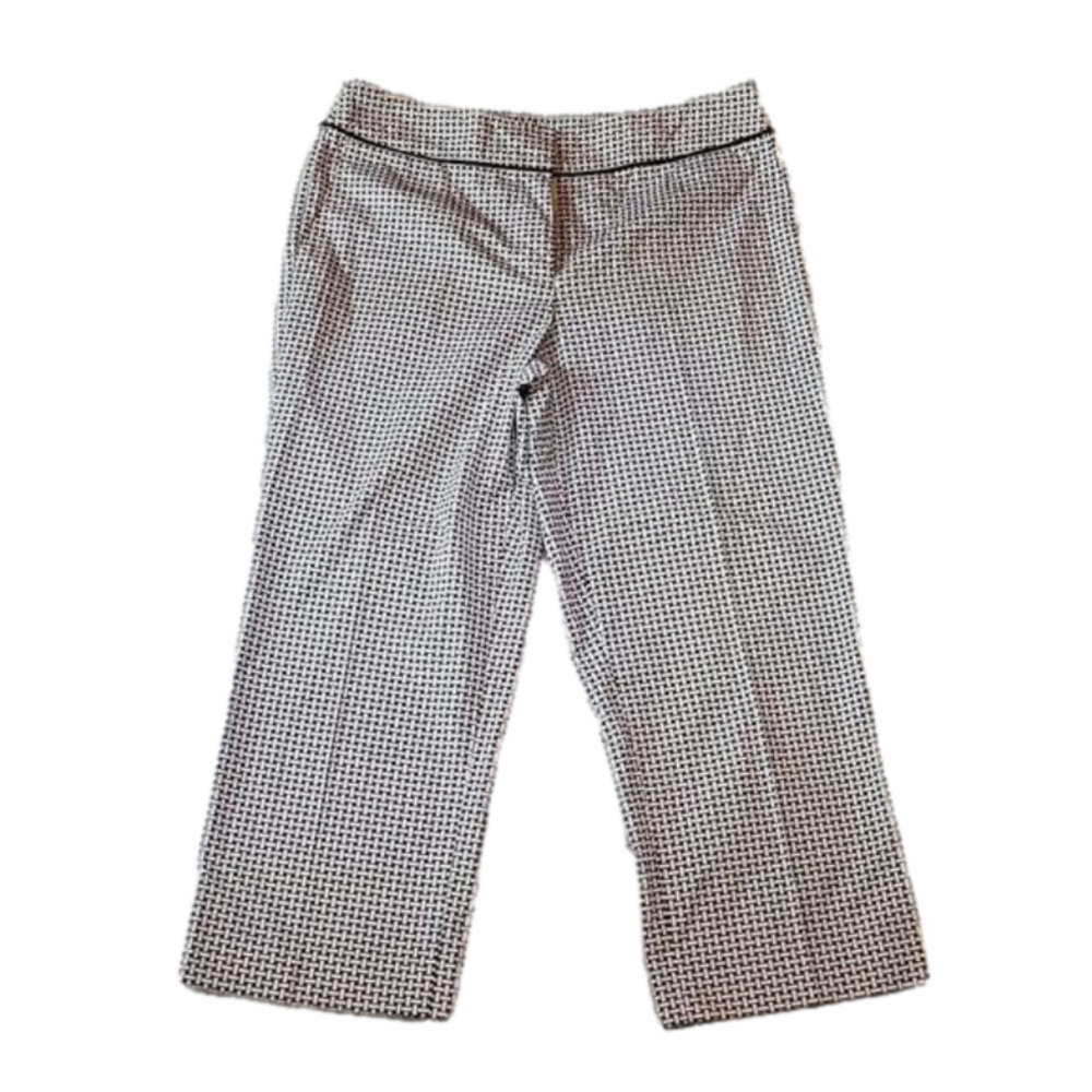 Talbots Black and White Stretch Crop Pants Size 6 Mint Condition